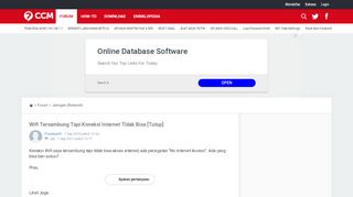 
                            6. Wifi Tersambung Tapi Koneksi Internet Tidak Bisa - CCM