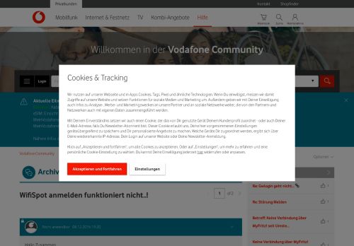 
                            3. WifiSpot anmelden funktioniert nicht..! | Unitymedia Community