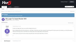 
                            11. Wii Login To Guest Router Wifi - Gaming - Hak5 Forums