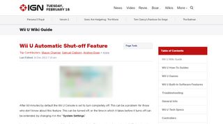 
                            8. Wii U Automatic Shut-off Feature - Wii U Wiki Guide - IGN