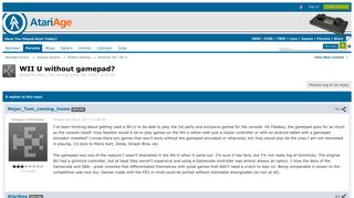 
                            7. WII U without gamepad? - Nintendo Wii / Wii U - AtariAge Forums