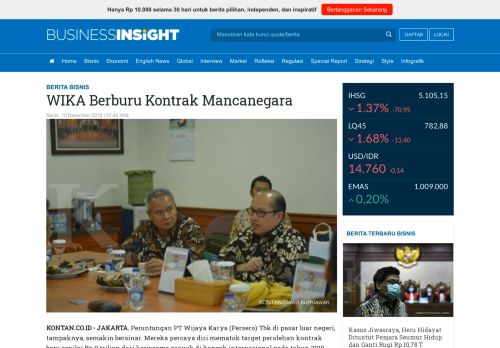 
                            12. WIKA Berburu Kontrak Mancanegara - Kontan