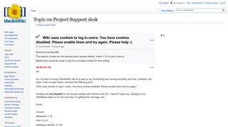 
                            2. Wiki uses cookies to log in users. You have cookies disabled. Please ...