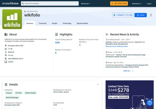 
                            10. wikifolio | Crunchbase