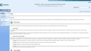 
                            12. WikiHelp - Ajuda online para produtos TOTVS Linha RM - IMB.Login