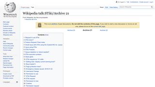 
                            11. Wikipedia talk:STiki/Archive 21 - Wikipedia