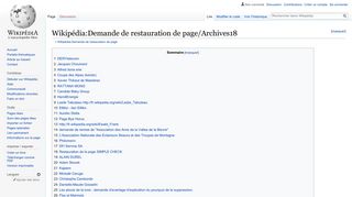 
                            7. Wikipédia:Demande de restauration de page/Archives18 — Wikipédia