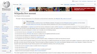 
                            2. Wikipedia:New account - Wikipedia