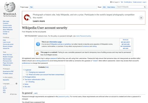 
                            11. Wikipedia:User account security - Wikipedia
