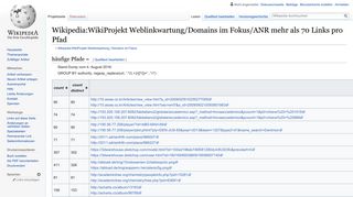 
                            11. Wikipedia:WikiProjekt Weblinkwartung/Domains im Fokus/ANR mehr ...