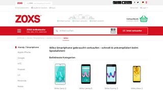 
                            7. Wiko Smartphone gebraucht verkaufen | Online auf ZOXS.de