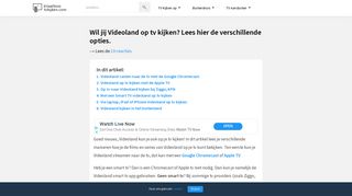 
                            8. Wil jij Videoland op TV kijken? Lees hier hoe dat kan.