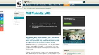 
                            2. Wild Wisdom Quiz 2016 | WWF India