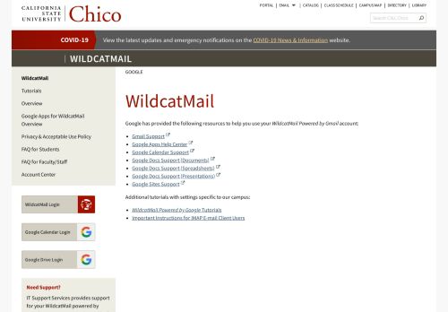 
                            2. WildcatMail - CSU, Chico