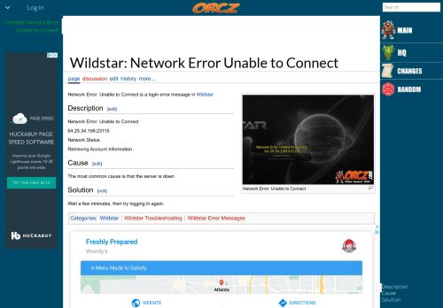 
                            8. Wildstar: Network Error Unable to Connect - Orcz.com, The Video ...