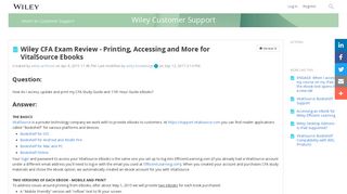 
                            7. Wiley CFA Exam Review - Printing, Accessing and More for ...