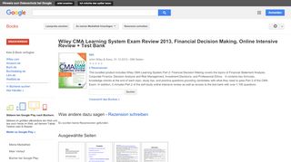 
                            12. Wiley CMA Learning System Exam Review 2013, Financial Decision ...