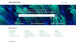 
                            1. Wiley Online Library | Scientific research articles, journals, books ...