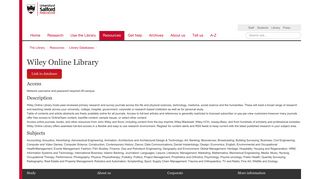 
                            5. Wiley Online Library | The Library | University of Salford, Manchester