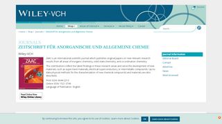 
                            7. Wiley-VCH - Zeitschrift für anorganische und allgemeine Chemie