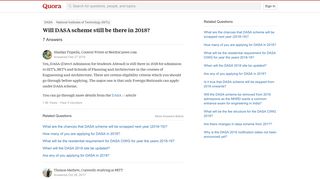 
                            8. Will DASA scheme still be there in 2018? - Quora