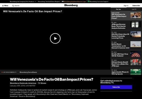 
                            10. Will Venezuela's De Facto Oil Ban Impact Prices? – Bloomberg