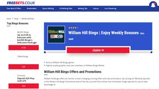 
                            7. William Hill Bingo - Sign Up & Play Through FreeBets.co.uk