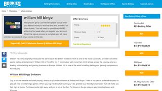 
                            9. William Hill Bingo - The Bookies Offers