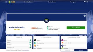 
                            5. William Hill Casino - Exklusiv bonus - Svea Casino