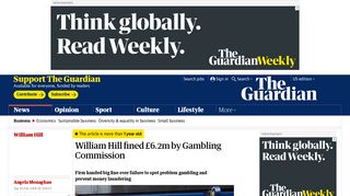 
                            10. William Hill fined £6.2m by Gambling Commission | Business | The ...