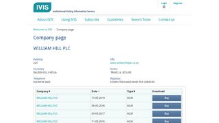 
                            13. william hill plc - IVIS