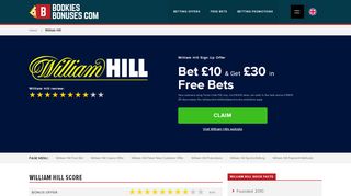 
                            10. William Hill Sign Up Offer » £30 Free bet » £40 Casino → Feb 2019