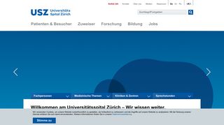 
                            1. Willkommen am UniversitätsSpital Zürich – Wir wissen weiter ...