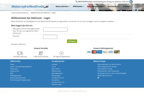 
                            13. Willkommen bei Delticom - Login - MotorradreifenDirekt.at