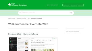 
                            5. Willkommen bei Evernote Web – Evernote – Hilfe und Schulung
