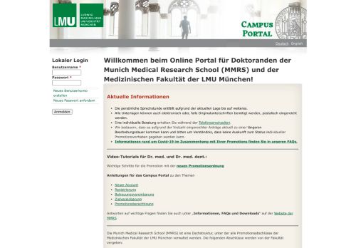 
                            3. Willkommen beim Online Portal für Doktoranden ... - LMU München