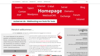 
                            9. Willkommen! - soziserver.de - Webhosting von Sozis für Sozis