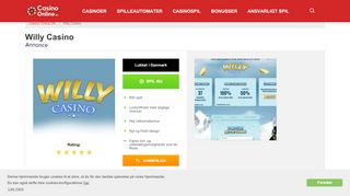 
                            5. Willy Casino: Et af Danmarks bedste online casinoer - CasinoOnline.dk