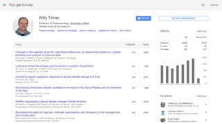 
                            11. Willy Tinner - Google Scholar Citations