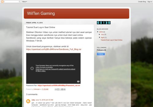 
                            6. WilTen Gaming: Tutorial Dual Log-in Seal Online