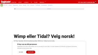 
                            10. Wimp eller Tidal? Velg norsk! - Dagbladet