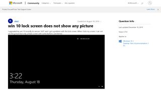 
                            2. win 10 lock screen does not show any picture - Microsoft Community