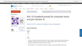 
                            1. Win 10 Unattend prompt for computer name and join domain - Microsoft