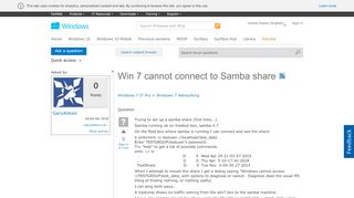 
                            4. Win 7 cannot connect to Samba share - Microsoft
