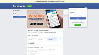 
                            8. Win Big!! Mobile App Promotion! - Facebook