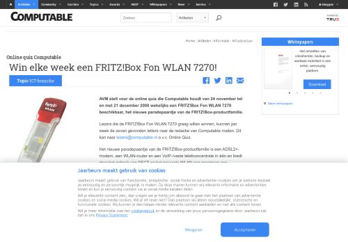 
                            12. Win elke week een FRITZ!Box Fon WLAN 7270! | Computable.nl