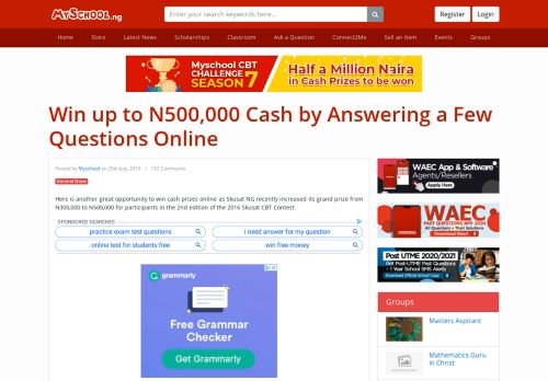 
                            12. Win up to N500,000 Cash by Answering a Few Questions Online ...