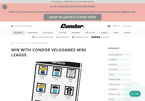 
                            11. Win with Condor Velogames Mini League – Condor Cycles