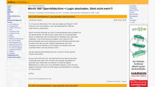 
                            7. Win10 1607 Sperrbildschirm + Login abschalten. Geht nicht mehr ...