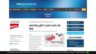 
                            5. win2day gibt's jetzt auch als App - Pressetext Austria